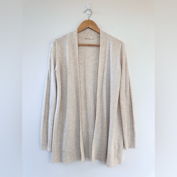 Marine Layer Oatmeal Mae Cardigan Wool Cashmere Blend - Picture 5 of 15